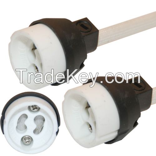 MR16/GU10 Mains Wire Holder, Halogen LED Light Bulb Connector, Lamp Ba