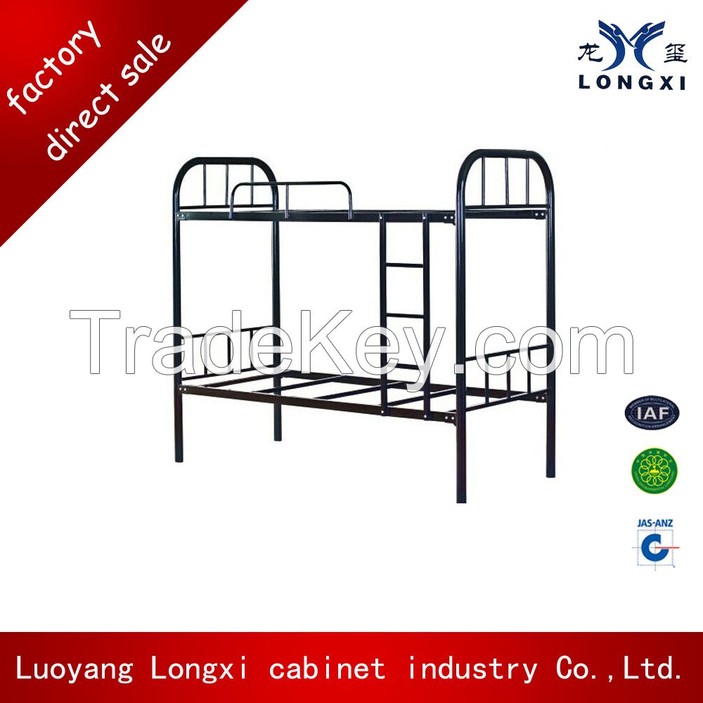 Factory direct sale steel bunk bed, metal school double bed, metal military bed
