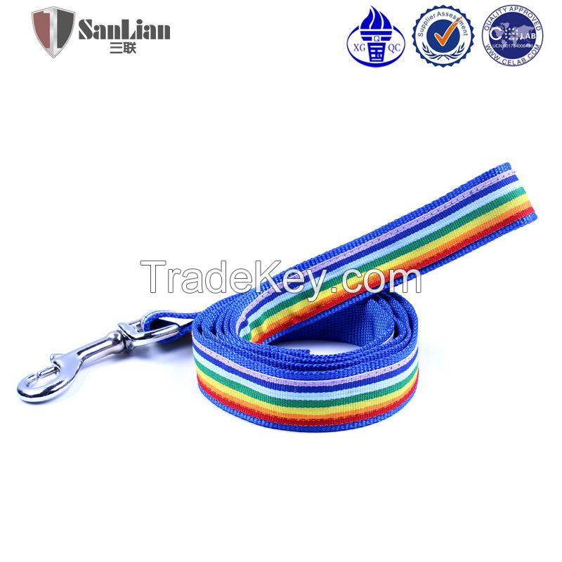 Pet leash with rainbow color sewing dog leash