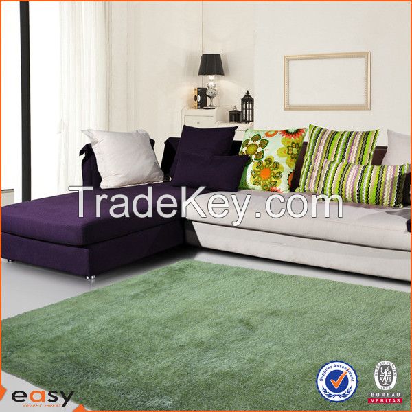 Comfortable green felt backing microfibre carpet