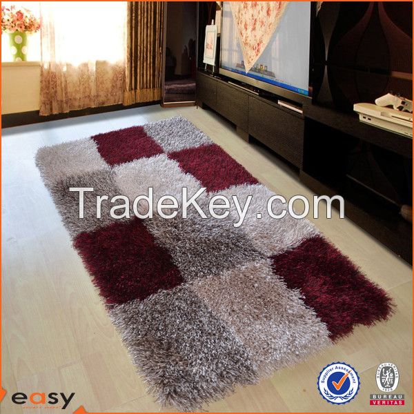 America style colorful blocks design shaggy pile carpet