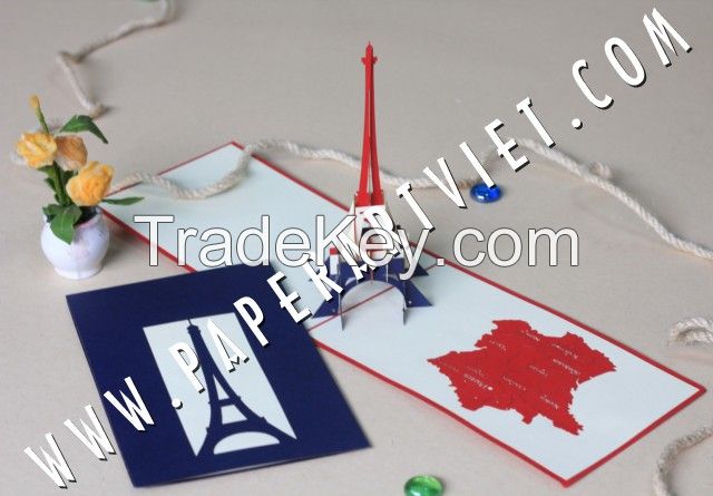 Paper greeting card Architecture Eiffel Tower