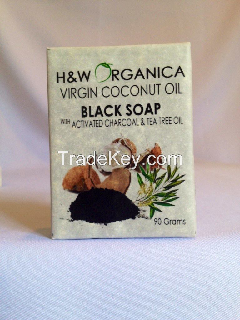black soap activated charcoal and tea tree oil