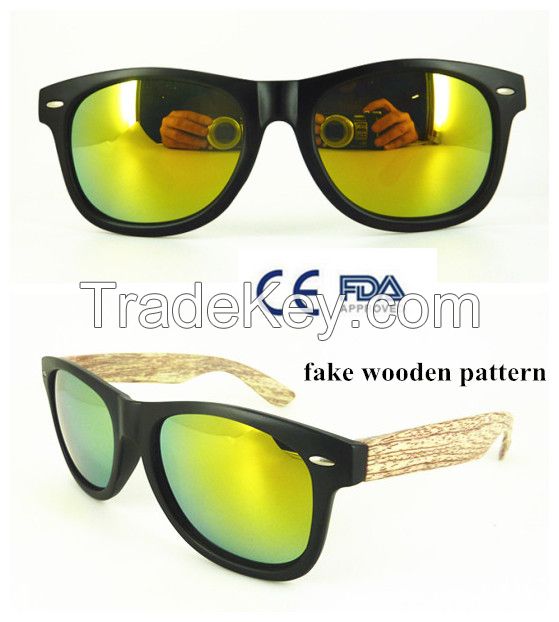 Wholesale Cheapest Plastic Custom Fake Wooden Sunglasses