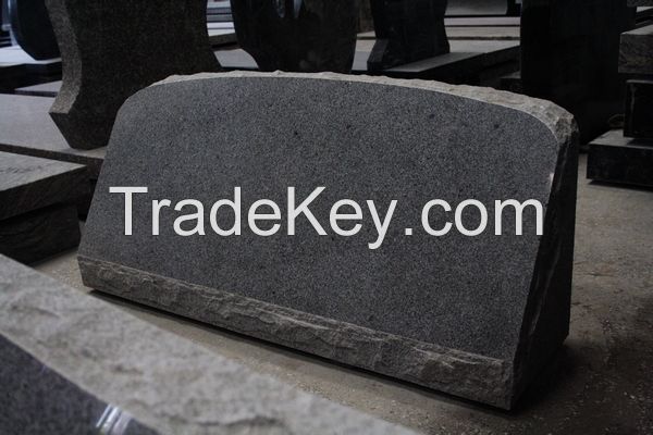 Light Grey G633 Polished Cemetery Slant Marker Monument