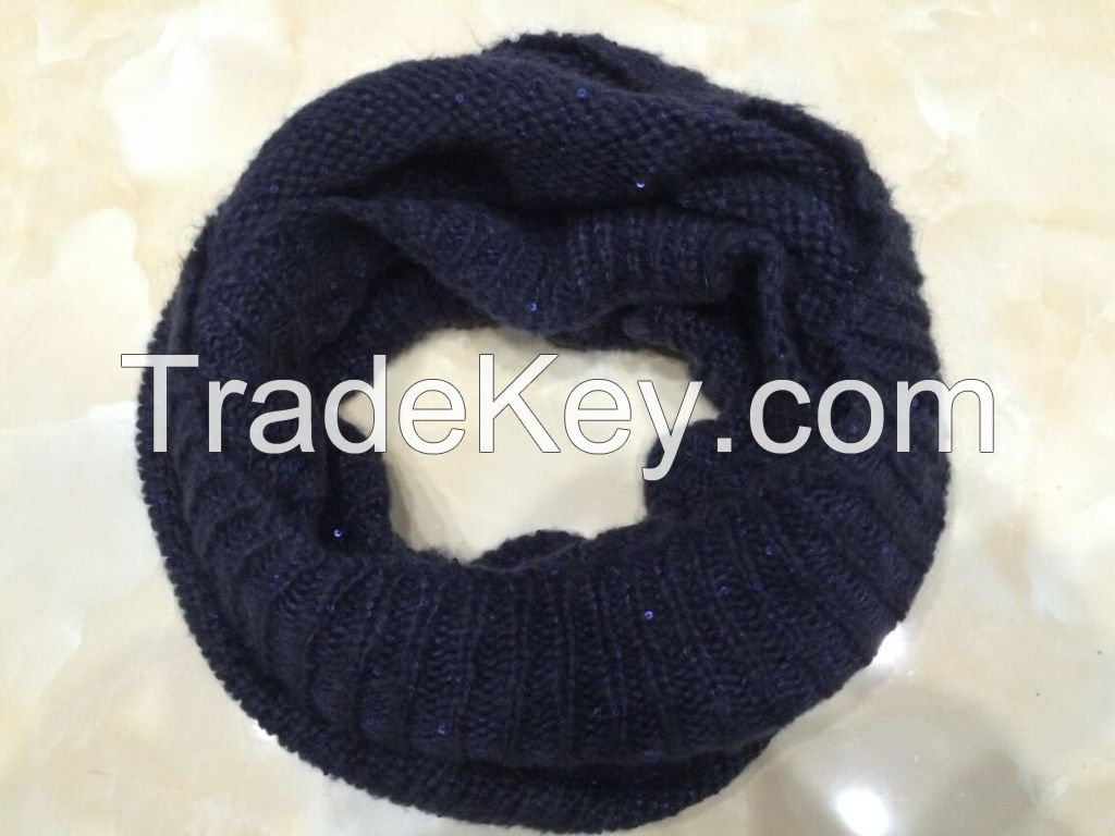 new fashion winter acrylic sequins infinity scarf loop scarf snood