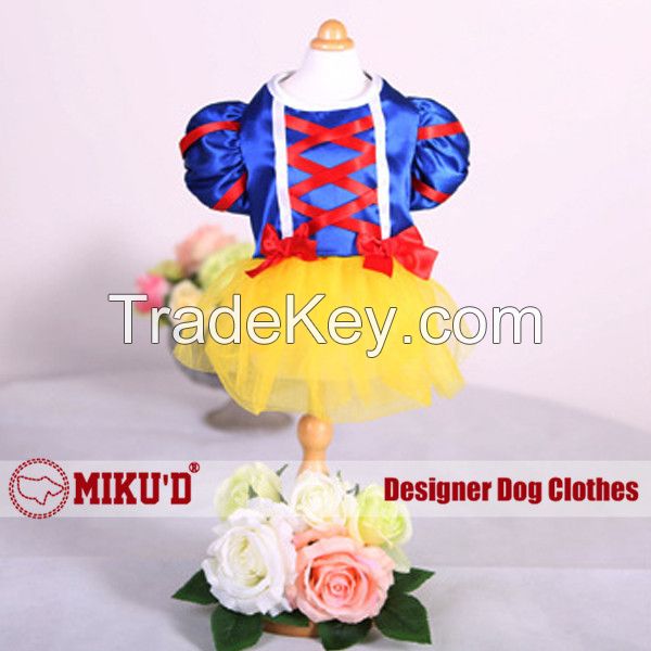 2015  pet apparel cinderella snow princess graceful dog dress