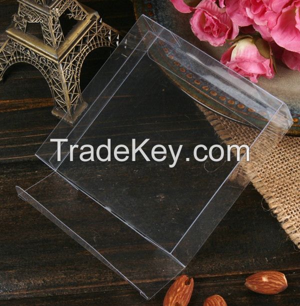 Custom Tuck top Clear PVC packaging box, Plastic transparent packaging box