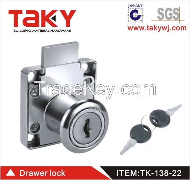 TK-138-22 High quality square shaped zinc alloy furniture drawer lock