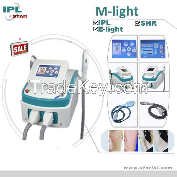 Newest IPL machine with SHR+IPL+Elight and Two handles