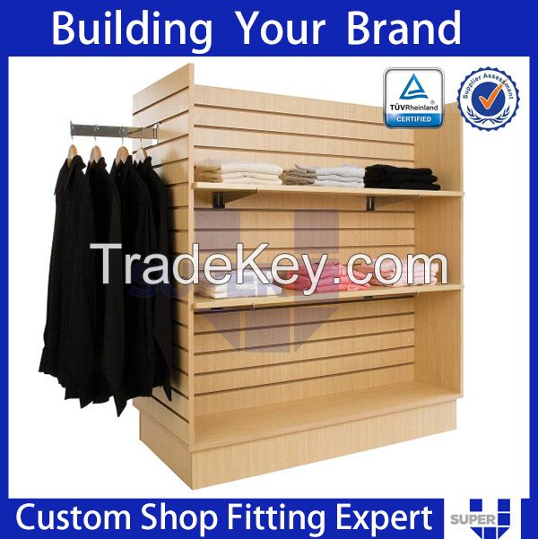 fashion customized slatwall gondola garment display