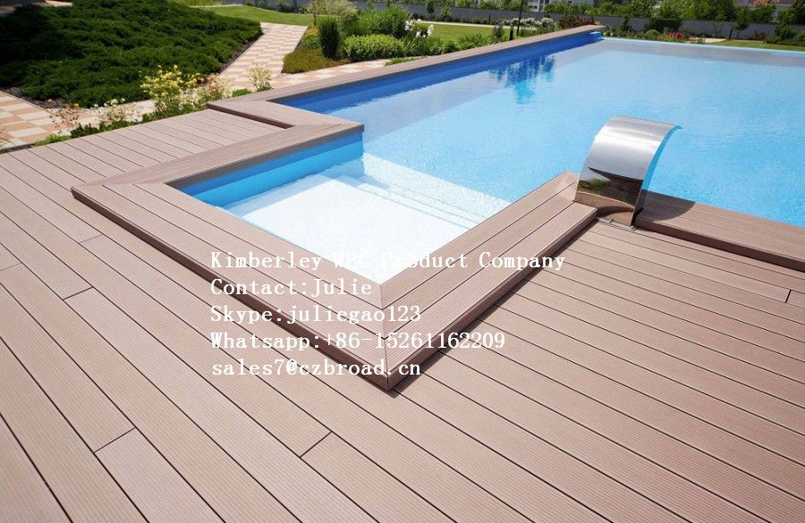 Anti-UV, Anti-Slip Engineered Flooring, Easy Install-Interlocking and Low Maintance Wood Plastic Composite, Composite Decking