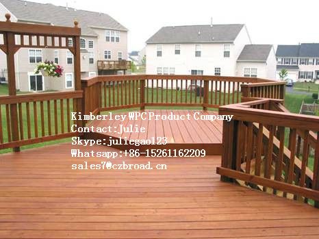 Anti-UV, Anti-Slip Engineered Flooring, Easy Install-Interlocking and Low Maintance Wood Plastic Composite, Composite Decking