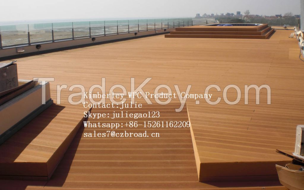 Easy Installation Environmental Friendly WPC Outdoor Decking Floor / Hollow WPC Floor