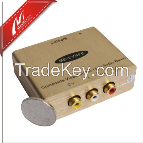 1-CH Composite Video/Stereo Hi-Fi Audio Extender Via Cat5e/6 Cable