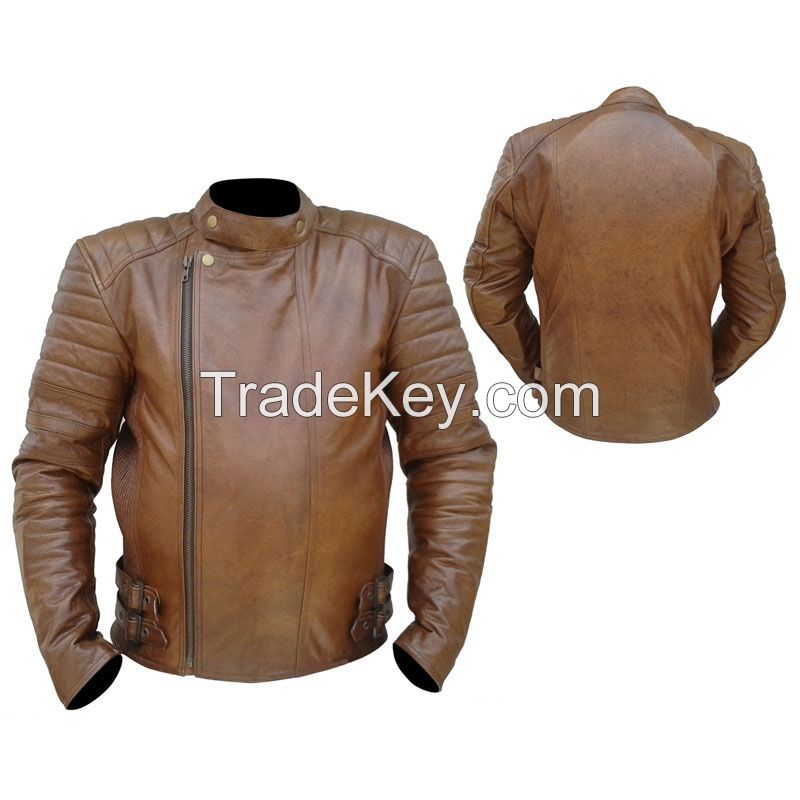 Leather motorbike jacket
