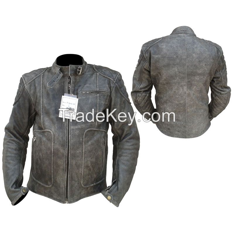 Leather motorbike jacket