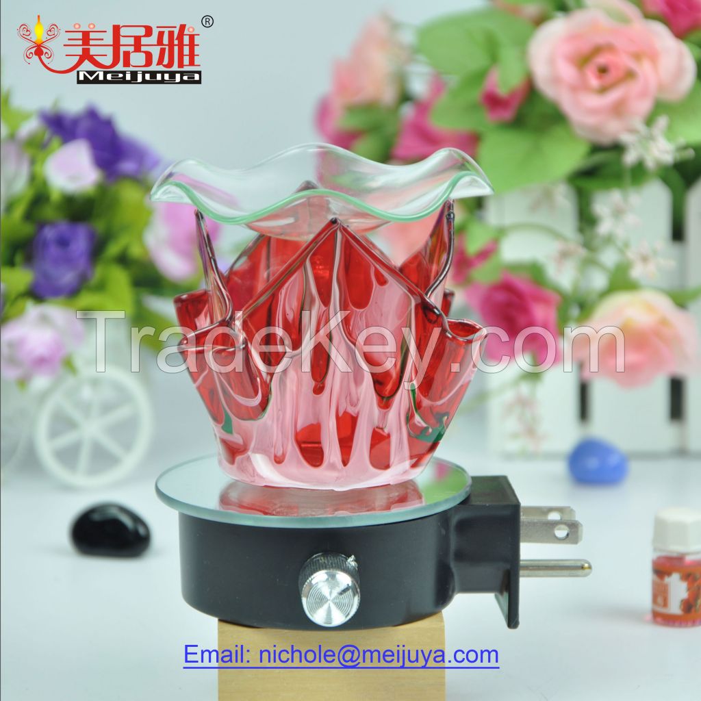 Wholesale glass night light electric wall fragrance oil lamp/warme