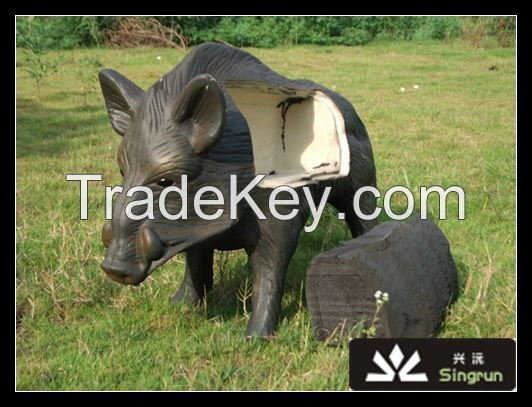 Pu Material With Xpe Core Target, 3d Mold Wild Boar Archery Target