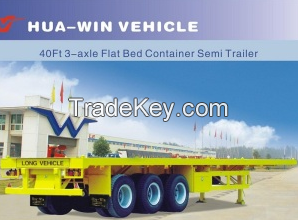 40ft 3-Axle Flat Bed Container Semi Trailer