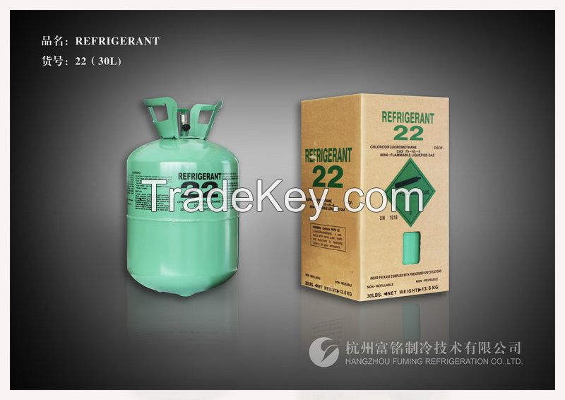 30LB Disposable Cylinder R22 Refrigerant Gas 75-45-6 / Residential AC