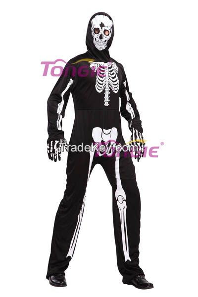Adult Holloween Fancy Dress Skeleton Costume