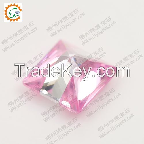Multcolor Cubic zirconia Princess AAA Cut-PINK + white color
