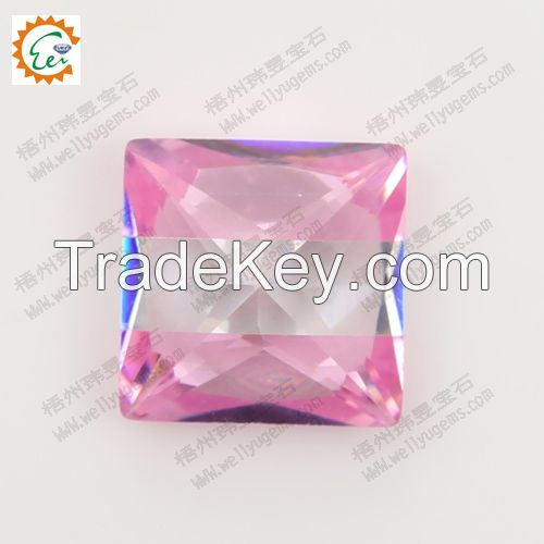 Multcolor Cubic zirconia Princess AAA Cut-PINK + white color