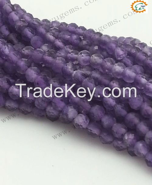 Amethyst bead-Natural stone  facet cut beads