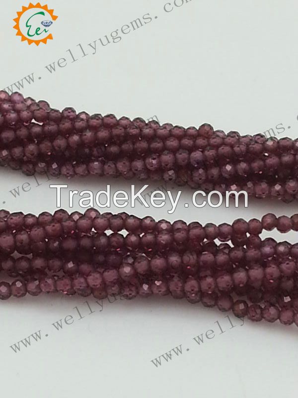 Garnet bead-Natural stone  facet cut beads