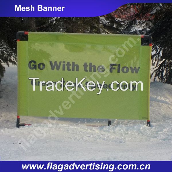 Outdoor Advertising Custom Mesh Fabric Banner, Fence Wrap Mesh Banner