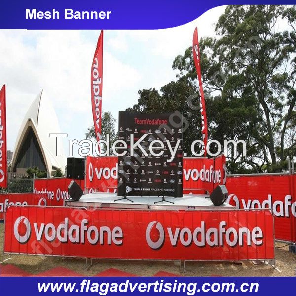 Outdoor Advertising Custom Mesh Fabric Banner, Fence Wrap Mesh Banner