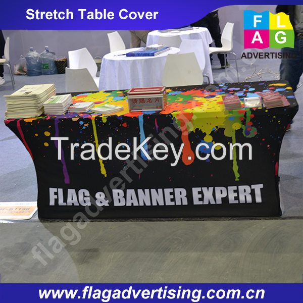 Factory Custom Full Color Printed Polyester Table Cloth, Table Throw, Table Cover