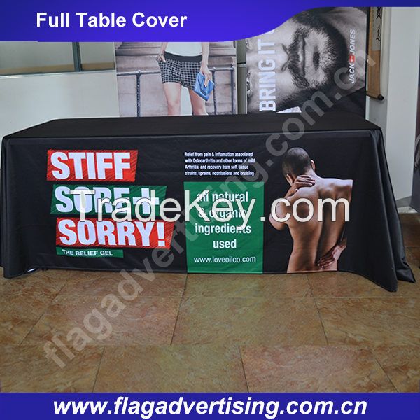 Factory custom Full Color Printed Polyester Table Cloth, Table Throw, Table Cover