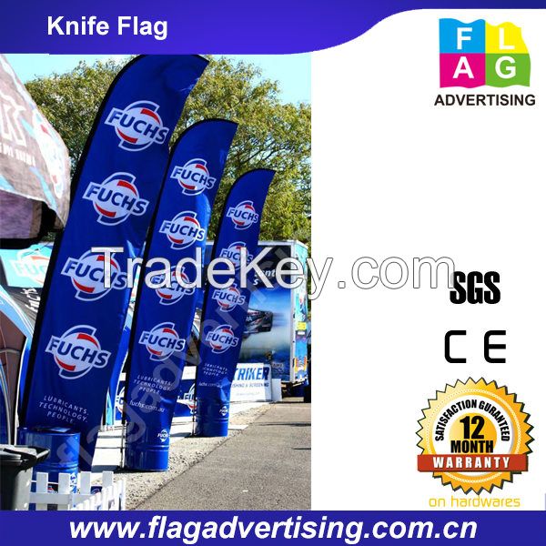 Excellent Outdoor Advertising Beach Flag, Knife Banner, Feather Flag