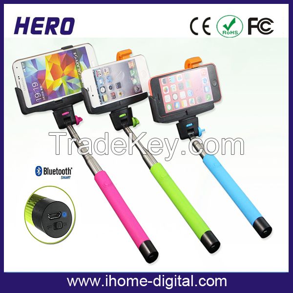 Hot selling Extendable bluetooth wireless monopod selfie stick with low price