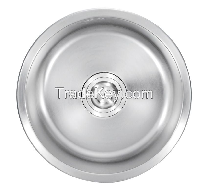 stainless steel round corner satin kitchen sink