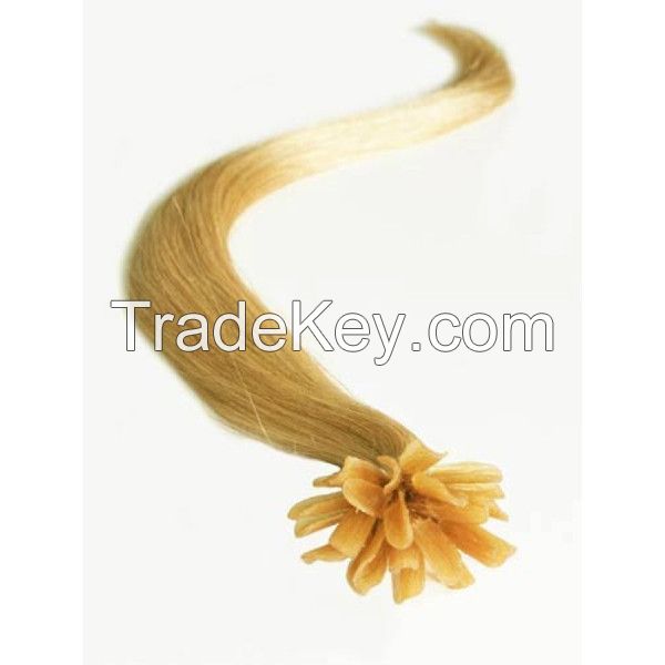 Ash Blonde (#22) 100s Nail U Tip Straight Human Hair Extensions - 100% Remy Human straight hair extensions