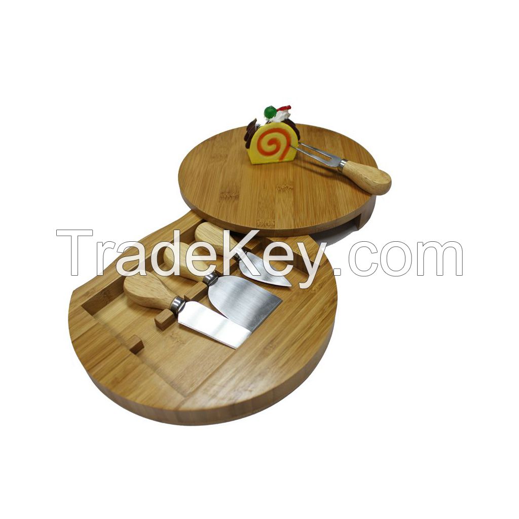 bamboo cheese set, including 4pcs knives