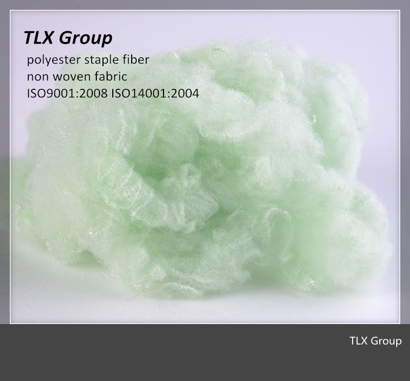 Green 3D * 38 / 51mm Recycled Polyester Staple Fiber ISO 9000 certification