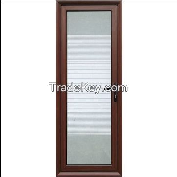 Aluminum Alloy Casement Door - Floral Pattern Glass