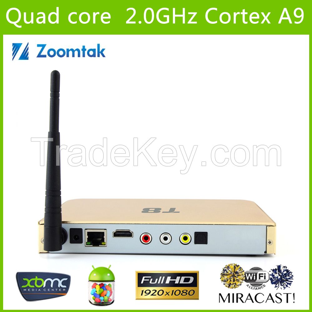 Quad core Android4.4 Set top tv box with XBMC13.2 andAmlogicS802, Support Full HD 1080P and Enthernet