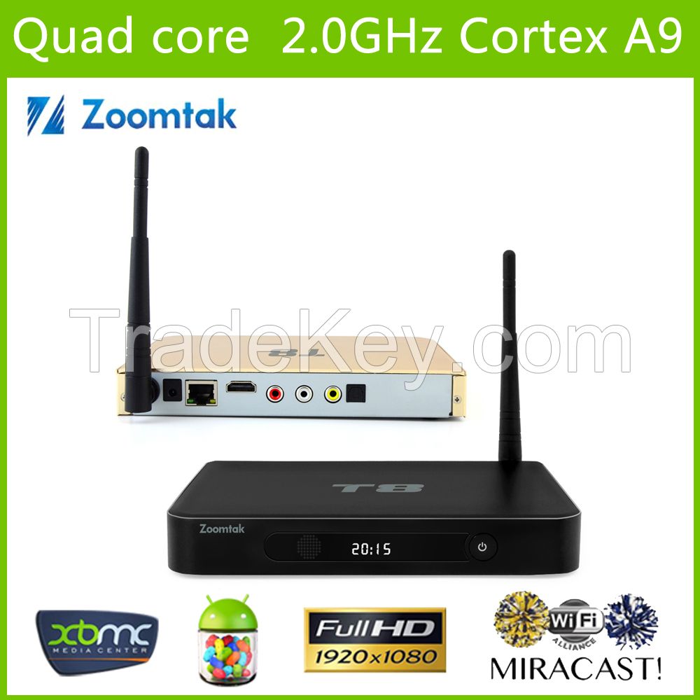 Quad core Android4.4 Set top tv box with XBMC13.2 andAmlogicS802, Support Full HD 1080P and Enthernet