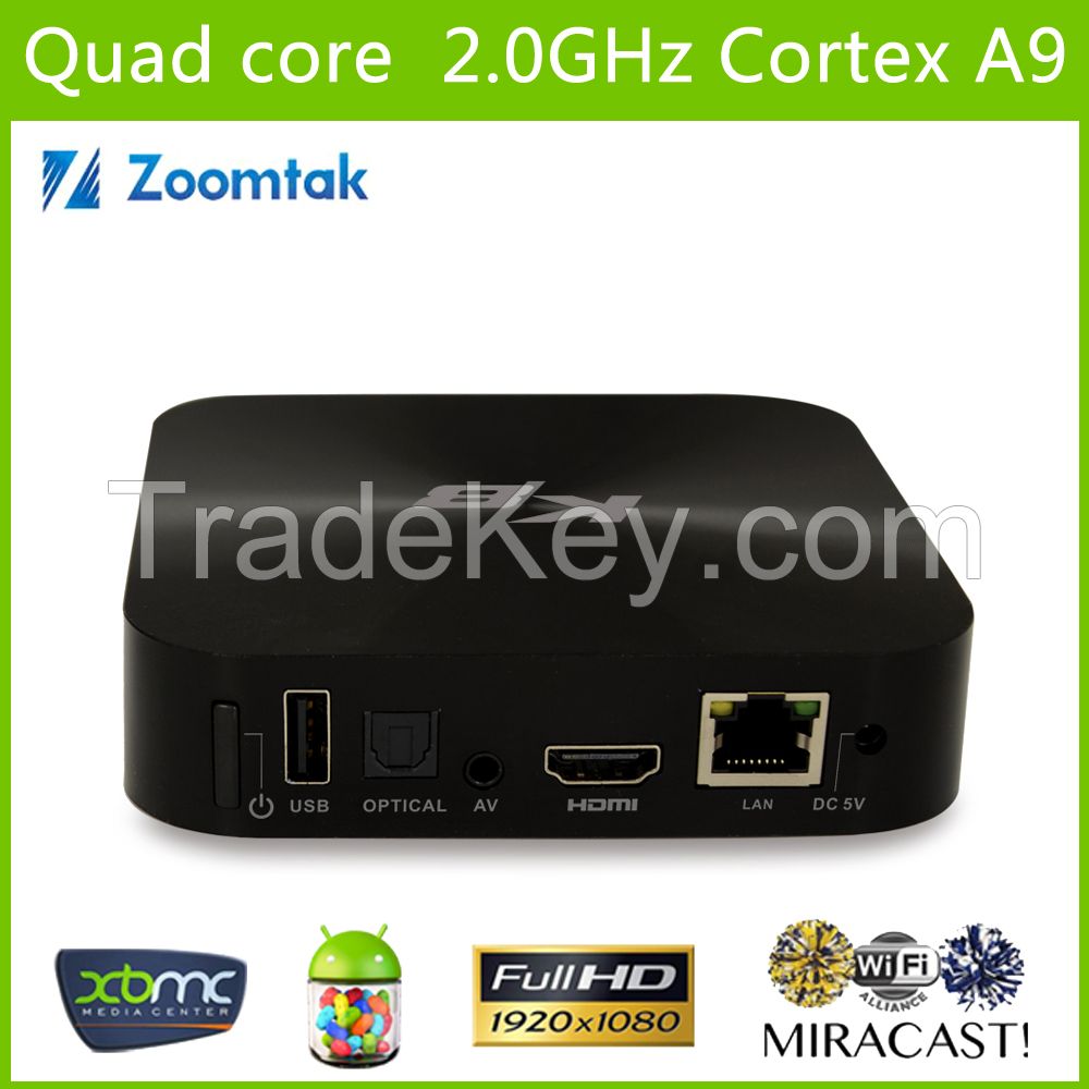 Quad core Android4.4 Tv box with AmlogicS802 and XBMC13.2, Support full HD1080P and dual band WiFi