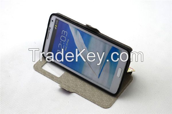 TPU leather wallet stand flip case cover for samsung galaxy note 3,note 4 free shipment