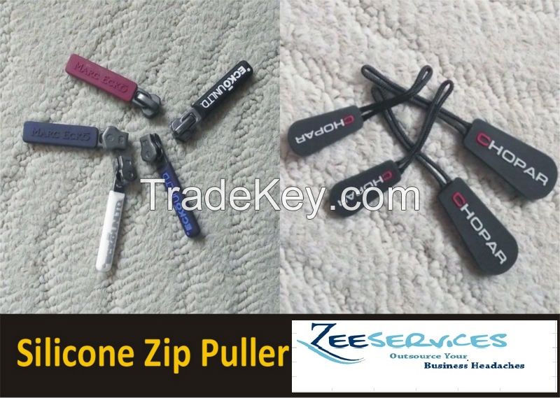 HOt Selling Zip Pullers (Woven ,Pvc ) for Garment and fashion Accessories and footwear