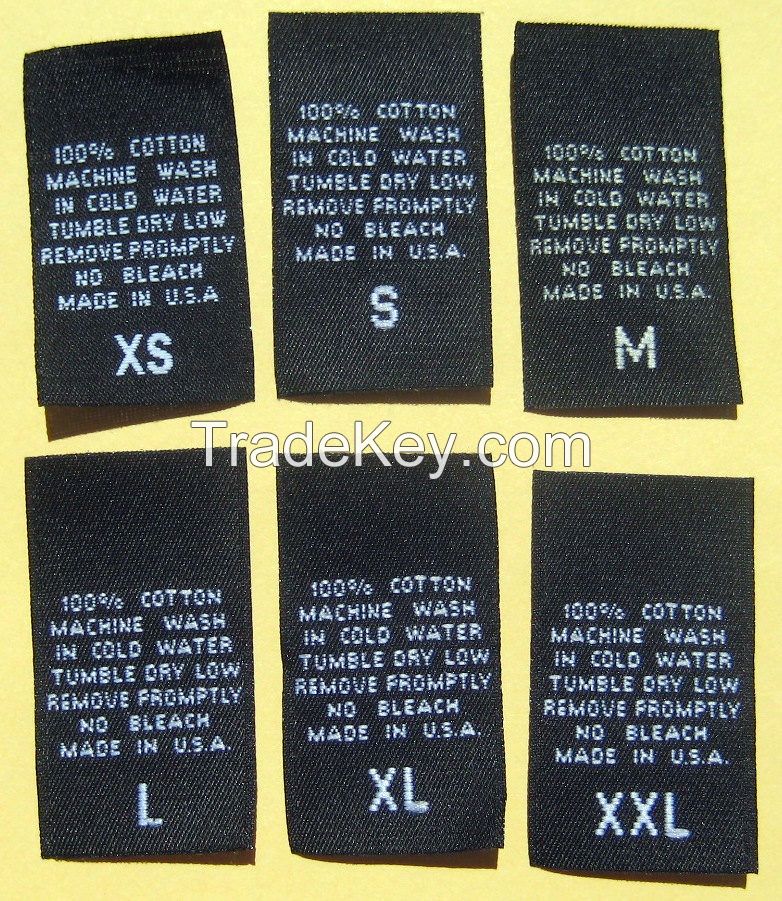 HOt Selling Woven satin and cotton Labels for Garment and fashion Accessories and footwear labels