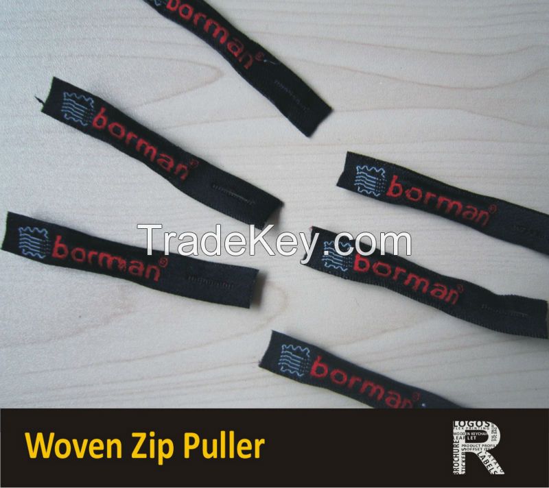 HOt Selling Zip Pullers (Woven ,Pvc ) for Garment and fashion Accessories and footwear