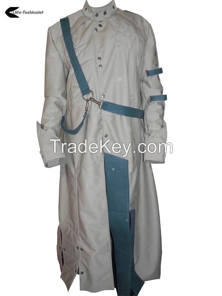 Trench Style White Long Coat