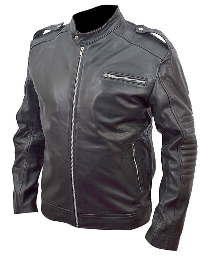 Bomber Black Leather Jacket